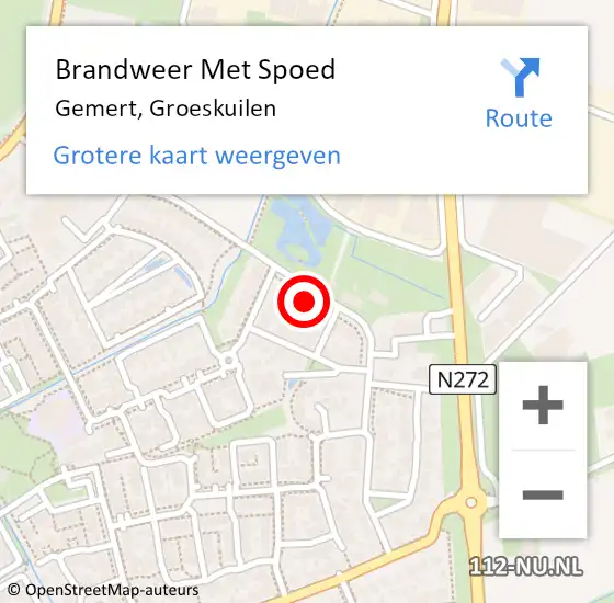 Locatie op kaart van de 112 melding: Brandweer Met Spoed Naar Gemert, Groeskuilen op 29 juni 2023 09:49