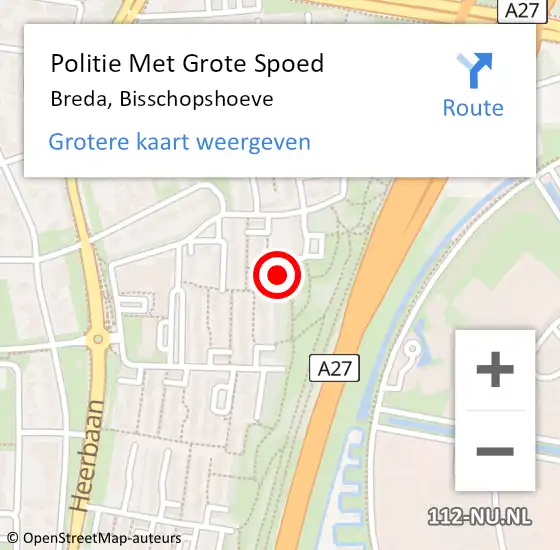 Locatie op kaart van de 112 melding: Politie Met Grote Spoed Naar Breda, Bisschopshoeve op 29 juni 2023 10:05