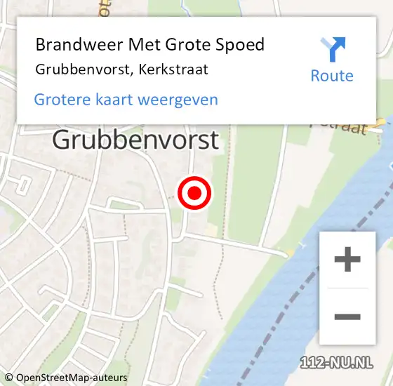 Locatie op kaart van de 112 melding: Brandweer Met Grote Spoed Naar Grubbenvorst, Kerkstraat op 29 juni 2023 10:54