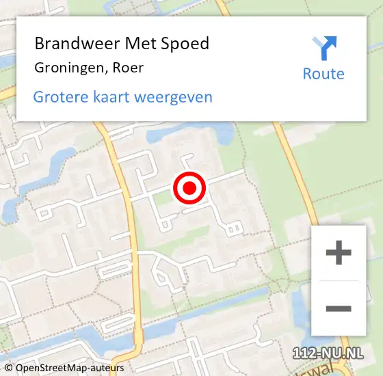 Locatie op kaart van de 112 melding: Brandweer Met Spoed Naar Groningen, Roer op 29 juni 2023 11:40