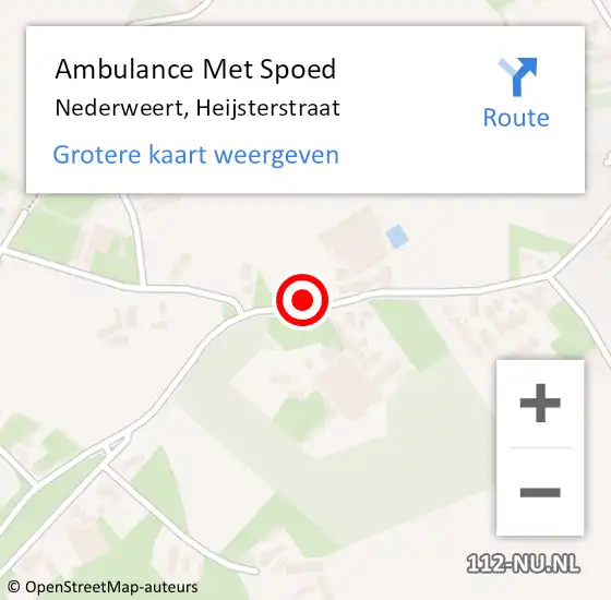 Locatie op kaart van de 112 melding: Ambulance Met Spoed Naar Nederweert, Heijsterstraat op 29 juni 2023 11:49