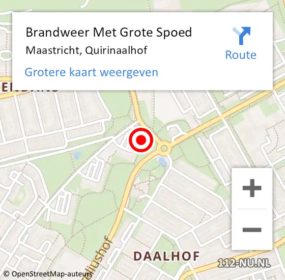 Locatie op kaart van de 112 melding: Brandweer Met Grote Spoed Naar Maastricht, Quirinaalhof op 29 juni 2023 12:15