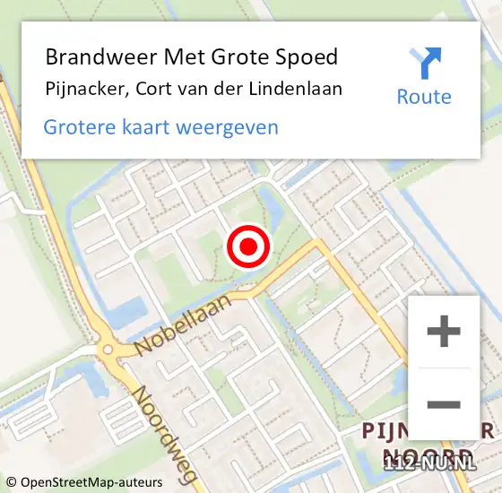 Locatie op kaart van de 112 melding: Brandweer Met Grote Spoed Naar Pijnacker, Cort van der Lindenlaan op 29 juni 2023 12:51