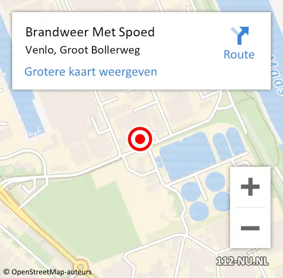 Locatie op kaart van de 112 melding: Brandweer Met Spoed Naar Venlo, Groot Bollerweg op 29 juni 2023 13:30