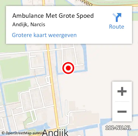 Locatie op kaart van de 112 melding: Ambulance Met Grote Spoed Naar Andijk, Narcis op 29 juni 2023 13:41