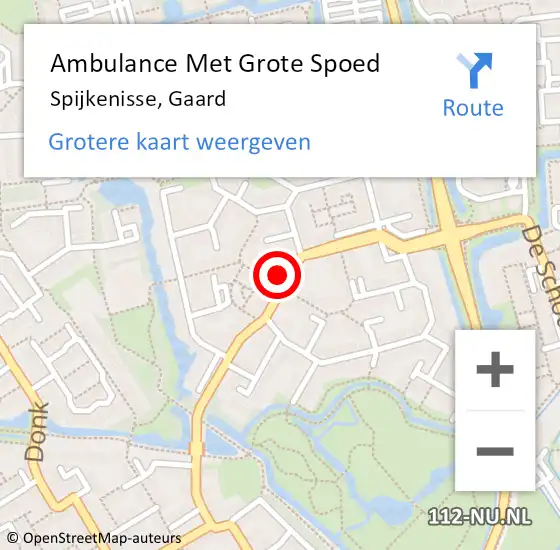 Locatie op kaart van de 112 melding: Ambulance Met Grote Spoed Naar Spijkenisse, Gaard op 29 juni 2023 14:17