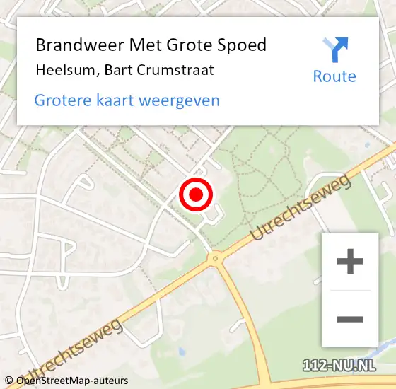 Locatie op kaart van de 112 melding: Brandweer Met Grote Spoed Naar Heelsum, Bart Crumstraat op 29 juni 2023 16:09