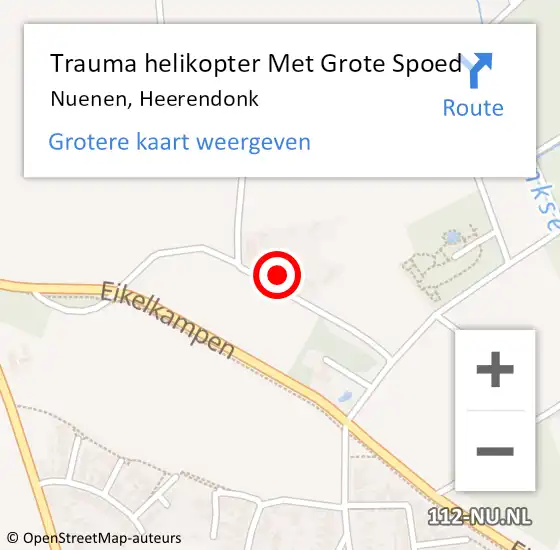 Locatie op kaart van de 112 melding: Trauma helikopter Met Grote Spoed Naar Nuenen, Heerendonk op 29 juni 2023 16:16