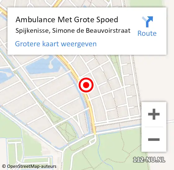 Locatie op kaart van de 112 melding: Ambulance Met Grote Spoed Naar Spijkenisse, Simone de Beauvoirstraat op 29 juni 2023 16:56