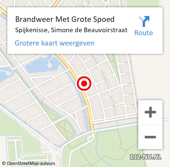 Locatie op kaart van de 112 melding: Brandweer Met Grote Spoed Naar Spijkenisse, Simone de Beauvoirstraat op 29 juni 2023 16:57