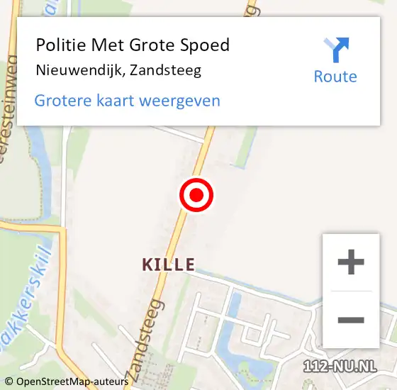 Locatie op kaart van de 112 melding: Politie Met Grote Spoed Naar Nieuwendijk, Zandsteeg op 29 juni 2023 17:24