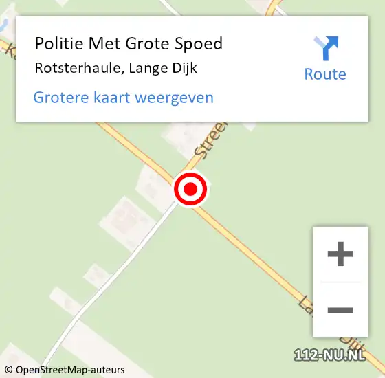 Locatie op kaart van de 112 melding: Politie Met Grote Spoed Naar Rotsterhaule, Lange Dijk op 29 juni 2023 17:26