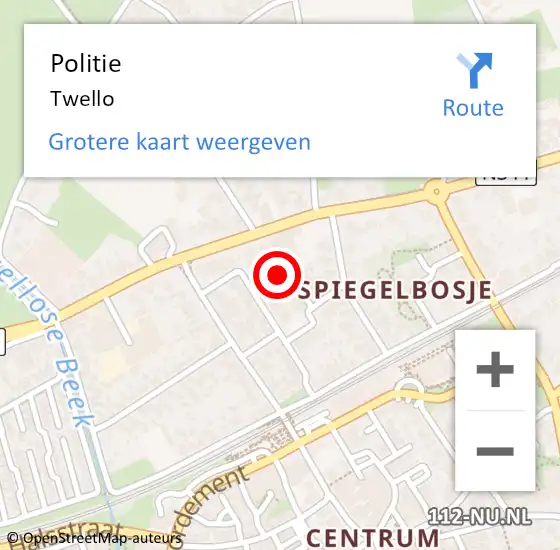 Locatie op kaart van de 112 melding: Politie Twello op 29 juni 2023 17:34