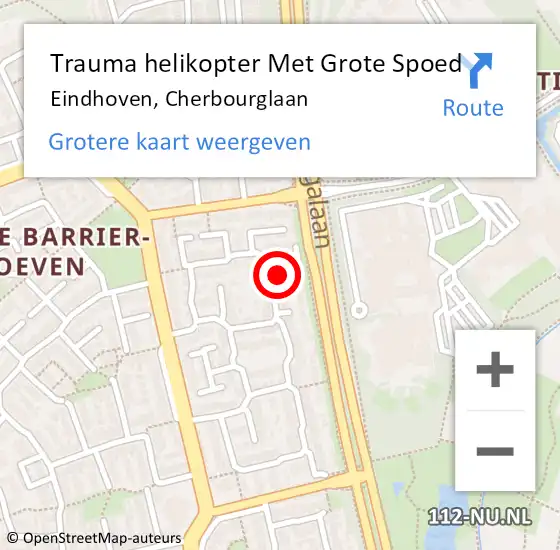 Locatie op kaart van de 112 melding: Trauma helikopter Met Grote Spoed Naar Eindhoven, Cherbourglaan op 29 juni 2023 18:45