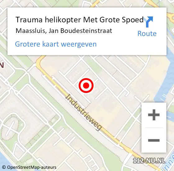 Locatie op kaart van de 112 melding: Trauma helikopter Met Grote Spoed Naar Maassluis, Jan Boudesteinstraat op 29 juni 2023 19:11