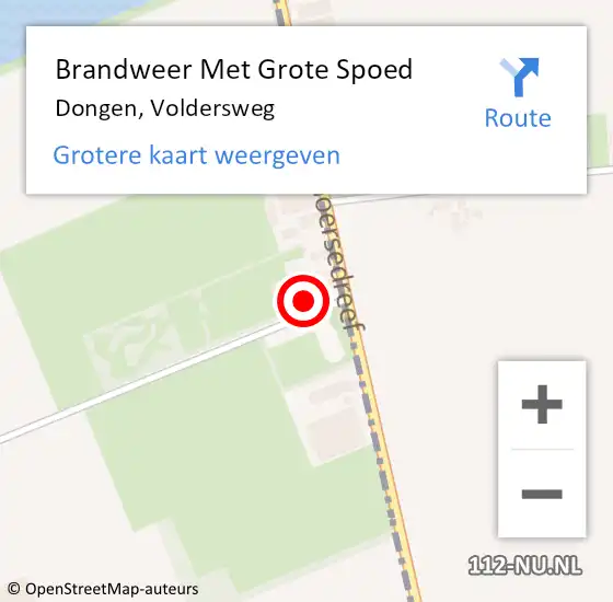 Locatie op kaart van de 112 melding: Brandweer Met Grote Spoed Naar Dongen, Voldersweg op 29 juni 2023 19:25