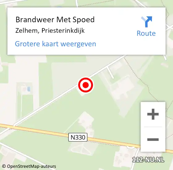 Locatie op kaart van de 112 melding: Brandweer Met Spoed Naar Zelhem, Priesterinkdijk op 29 juni 2023 22:44