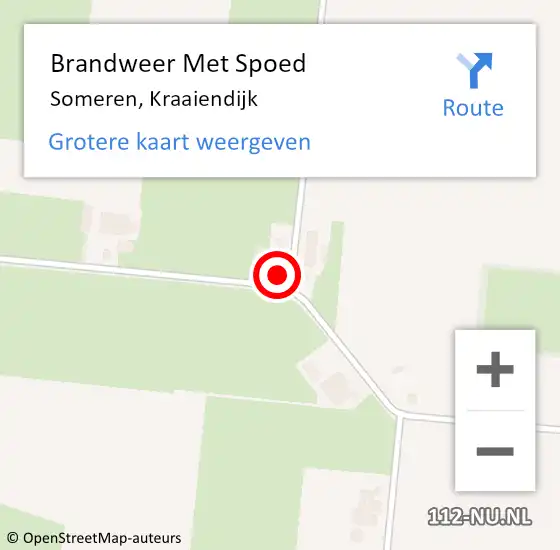 Locatie op kaart van de 112 melding: Brandweer Met Spoed Naar Someren, Kraaiendijk op 29 juni 2023 22:44