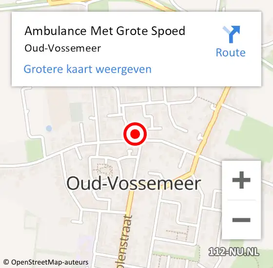 Locatie op kaart van de 112 melding: Ambulance Met Grote Spoed Naar Oud-Vossemeer op 29 juni 2023 22:56