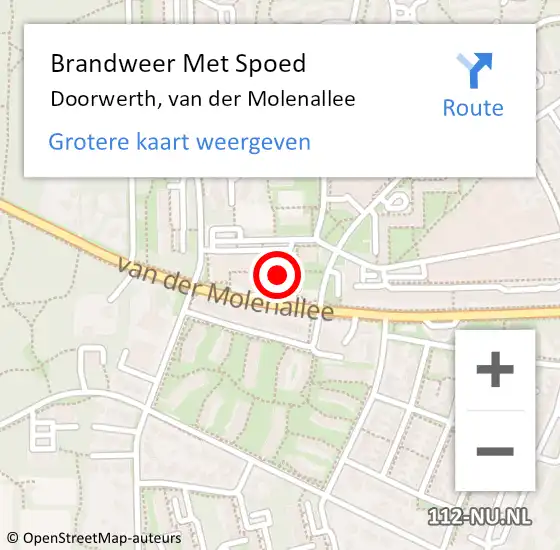 Locatie op kaart van de 112 melding: Brandweer Met Spoed Naar Doorwerth, van der Molenallee op 30 juni 2023 00:19