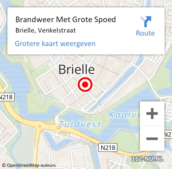 Locatie op kaart van de 112 melding: Brandweer Met Grote Spoed Naar Brielle, Venkelstraat op 30 juni 2023 06:08