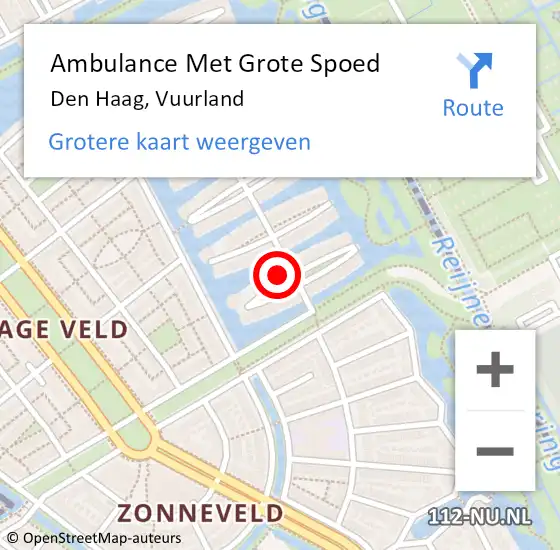 Locatie op kaart van de 112 melding: Ambulance Met Grote Spoed Naar Den Haag, Vuurland op 30 juni 2023 06:17