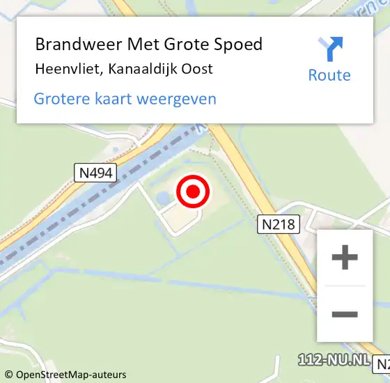 Locatie op kaart van de 112 melding: Brandweer Met Grote Spoed Naar Heenvliet, Kanaaldijk Oost op 30 juni 2023 07:26