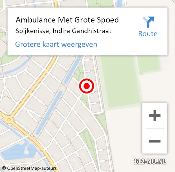 Locatie op kaart van de 112 melding: Ambulance Met Grote Spoed Naar Spijkenisse, Indira Gandhistraat op 30 juni 2023 07:27