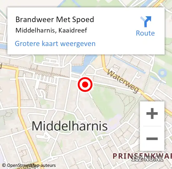 Locatie op kaart van de 112 melding: Brandweer Met Spoed Naar Middelharnis, Kaaidreef op 13 oktober 2013 09:06