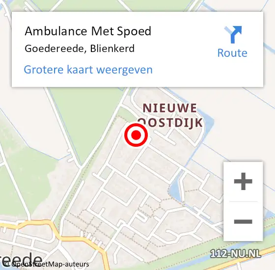 Locatie op kaart van de 112 melding: Ambulance Met Spoed Naar Goedereede, Blienkerd op 30 juni 2023 07:27