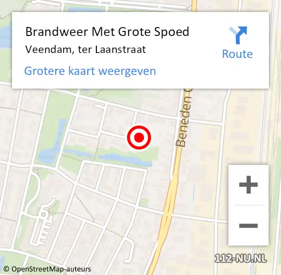 Locatie op kaart van de 112 melding: Brandweer Met Grote Spoed Naar Veendam, ter Laanstraat op 30 juni 2023 08:51