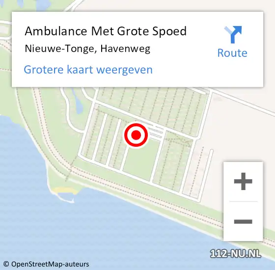 Locatie op kaart van de 112 melding: Ambulance Met Grote Spoed Naar Nieuwe-Tonge, Havenweg op 30 juni 2023 09:18