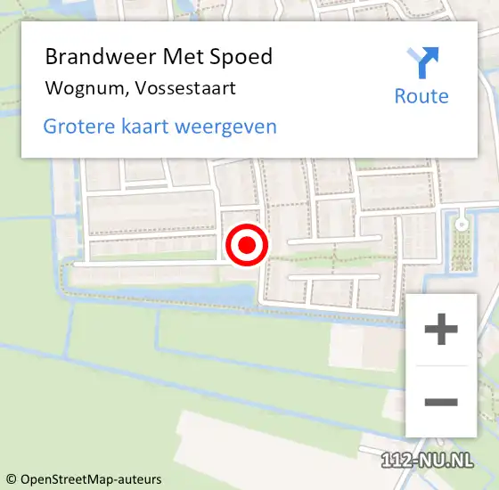 Locatie op kaart van de 112 melding: Brandweer Met Spoed Naar Wognum, Vossestaart op 30 juni 2023 09:34