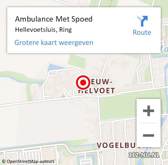 Locatie op kaart van de 112 melding: Ambulance Met Spoed Naar Hellevoetsluis, Ring op 30 juni 2023 10:07
