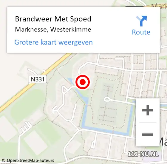 Locatie op kaart van de 112 melding: Brandweer Met Spoed Naar Marknesse, Westerkimme op 30 juni 2023 10:18