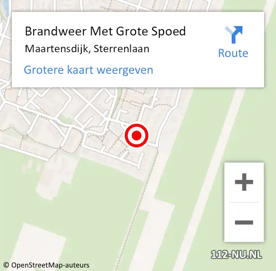 Locatie op kaart van de 112 melding: Brandweer Met Grote Spoed Naar Maartensdijk, Sterrenlaan op 30 augustus 2014 22:18