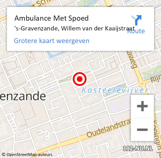 Locatie op kaart van de 112 melding: Ambulance Met Spoed Naar 's-Gravenzande, Willem van der Kaaijstraat op 30 juni 2023 11:17