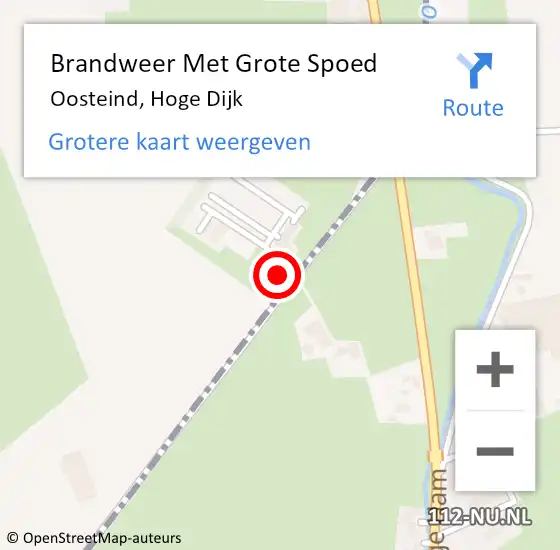 Locatie op kaart van de 112 melding: Brandweer Met Grote Spoed Naar Oosteind, Hoge Dijk op 30 juni 2023 11:17