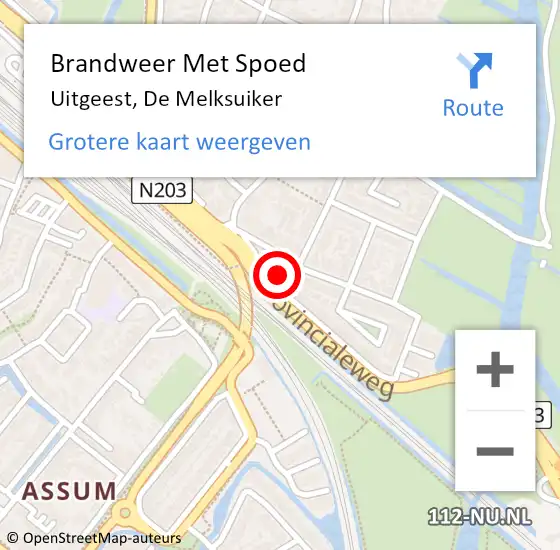 Locatie op kaart van de 112 melding: Brandweer Met Spoed Naar Uitgeest, De Melksuiker op 30 juni 2023 11:22