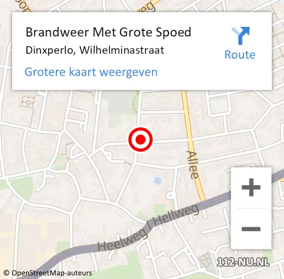 Locatie op kaart van de 112 melding: Brandweer Met Grote Spoed Naar Dinxperlo, Wilhelminastraat op 30 juni 2023 11:55