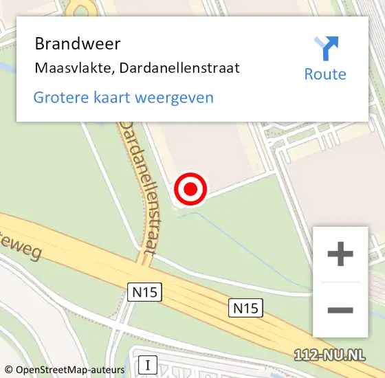 Locatie op kaart van de 112 melding: Brandweer Maasvlakte, Dardanellenstraat op 30 juni 2023 12:13