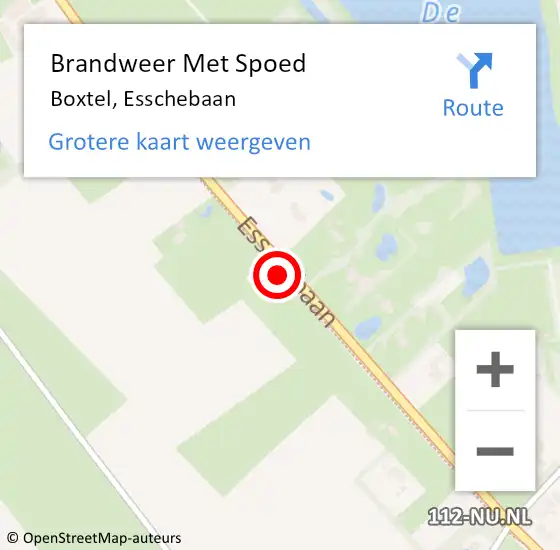 Locatie op kaart van de 112 melding: Brandweer Met Spoed Naar Boxtel, Esschebaan op 30 juni 2023 12:16