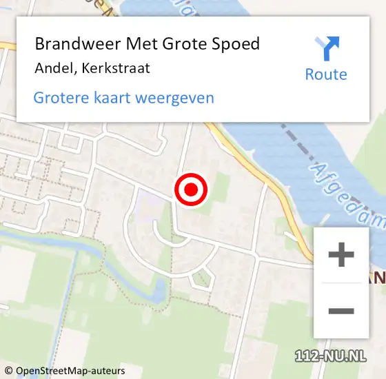 Locatie op kaart van de 112 melding: Brandweer Met Grote Spoed Naar Andel, Kerkstraat op 30 juni 2023 12:19