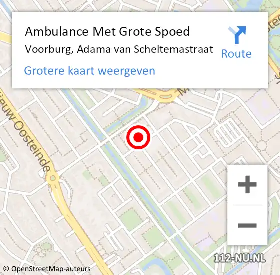 Locatie op kaart van de 112 melding: Ambulance Met Grote Spoed Naar Voorburg, Adama van Scheltemastraat op 30 juni 2023 12:23