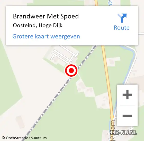Locatie op kaart van de 112 melding: Brandweer Met Spoed Naar Oosteind, Hoge Dijk op 30 juni 2023 12:37