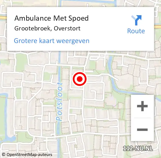 Locatie op kaart van de 112 melding: Ambulance Met Spoed Naar Grootebroek, Overstort op 30 juni 2023 12:44