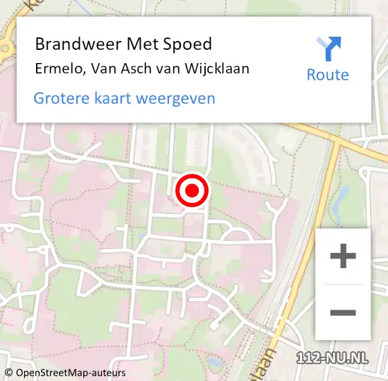 Locatie op kaart van de 112 melding: Brandweer Met Spoed Naar Ermelo, Van Asch van Wijcklaan op 30 juni 2023 13:16