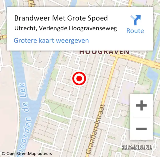 Locatie op kaart van de 112 melding: Brandweer Met Grote Spoed Naar Utrecht, Verlengde Hoogravenseweg op 30 juni 2023 13:20