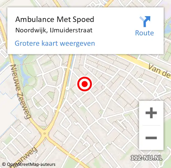 Locatie op kaart van de 112 melding: Ambulance Met Spoed Naar Noordwijk, IJmuiderstraat op 30 juni 2023 13:33