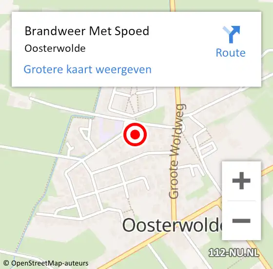 Locatie op kaart van de 112 melding: Brandweer Met Spoed Naar Oosterwolde op 30 juni 2023 14:22